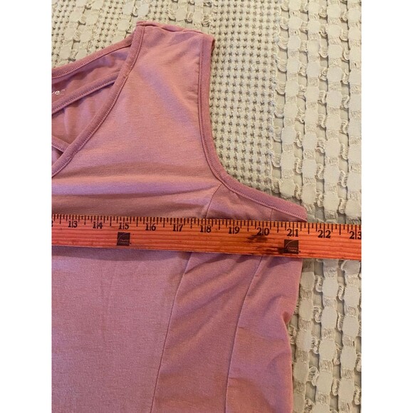 Just Be Pink Top Plus Size 2XL Mauve Blouse Sleeveless Fitted Workout Crisscross - Picture 5 of 6